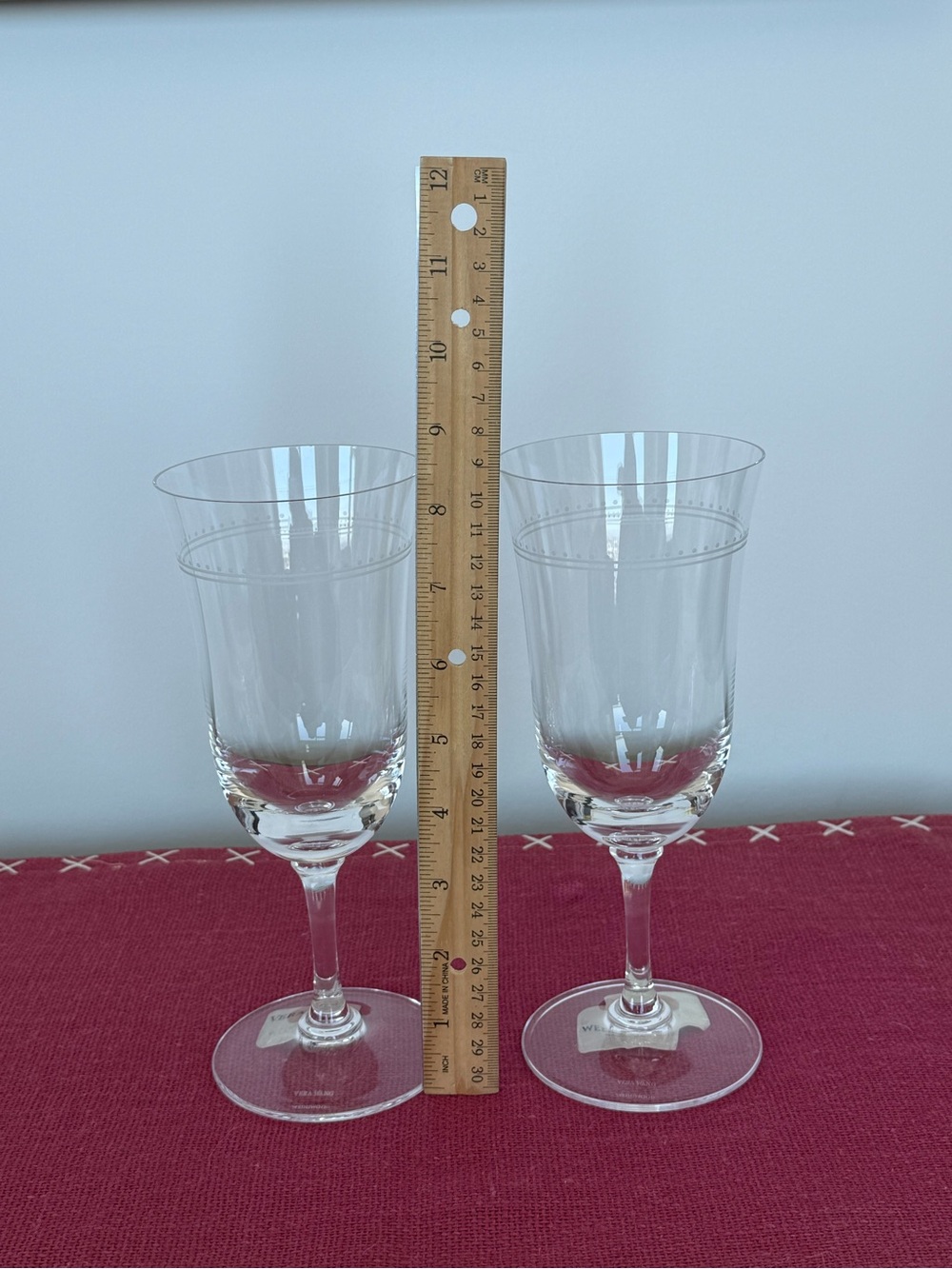 Vera Wang Wedgwood Crystal Grosgrain Pair of Glasses NWOB